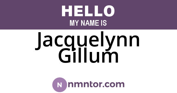 Jacquelynn Gillum