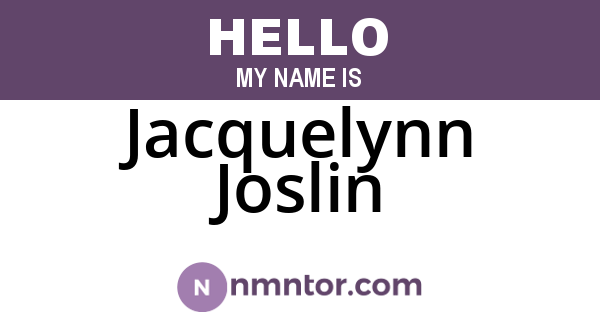 Jacquelynn Joslin