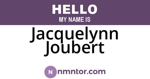 Jacquelynn Joubert