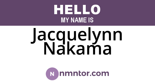 Jacquelynn Nakama