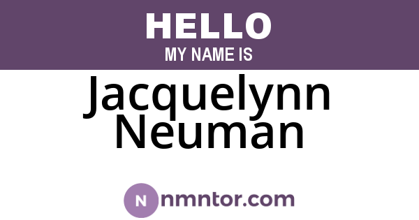 Jacquelynn Neuman