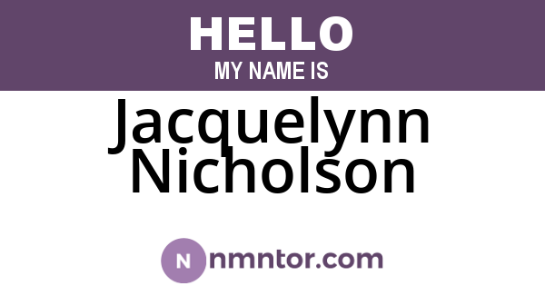 Jacquelynn Nicholson