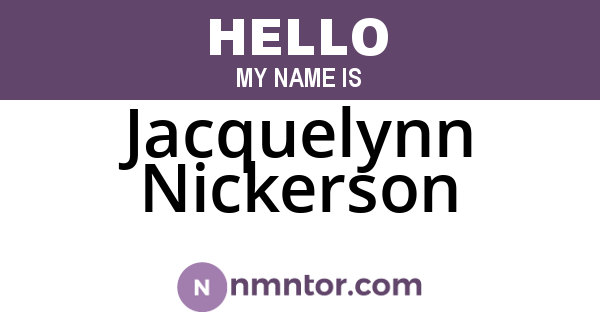 Jacquelynn Nickerson