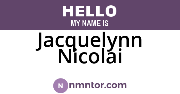 Jacquelynn Nicolai