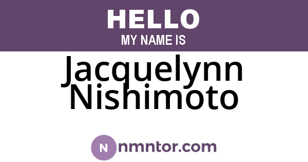 Jacquelynn Nishimoto