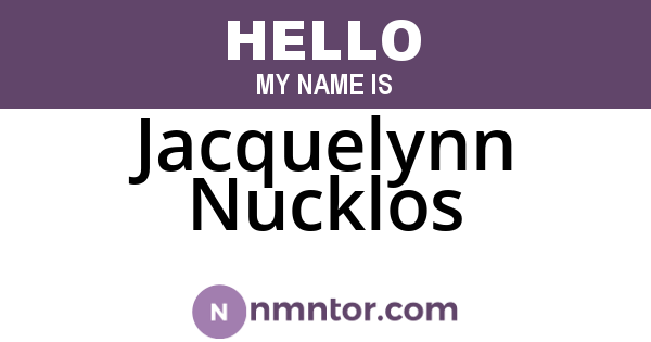 Jacquelynn Nucklos
