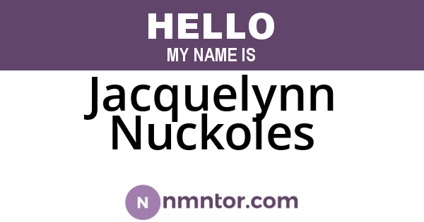 Jacquelynn Nuckoles