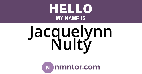 Jacquelynn Nulty