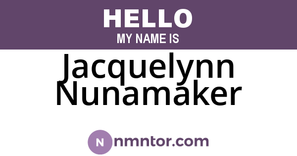 Jacquelynn Nunamaker