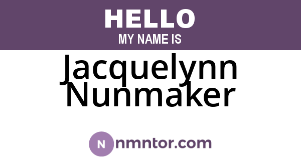 Jacquelynn Nunmaker