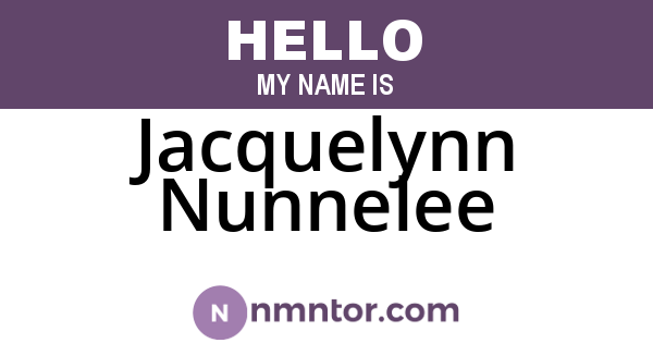 Jacquelynn Nunnelee