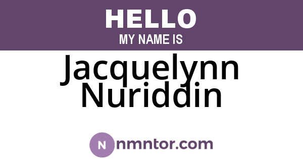Jacquelynn Nuriddin