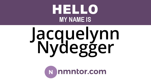 Jacquelynn Nydegger
