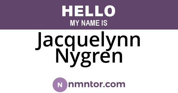 Jacquelynn Nygren
