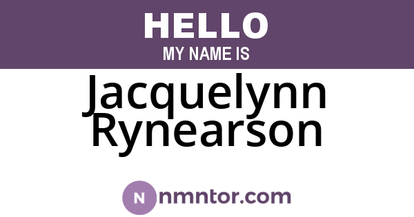 Jacquelynn Rynearson