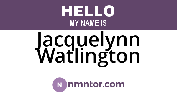 Jacquelynn Watlington