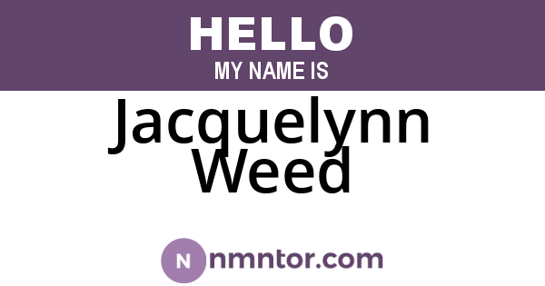Jacquelynn Weed