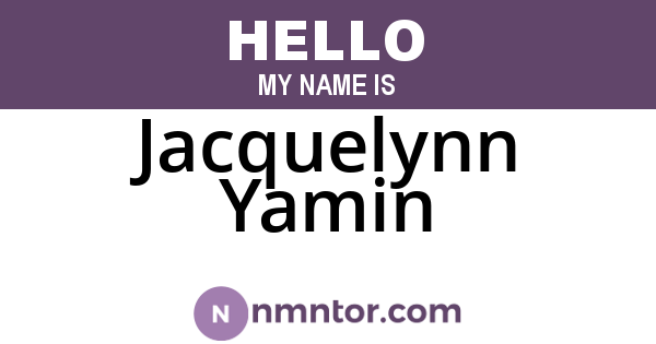 Jacquelynn Yamin