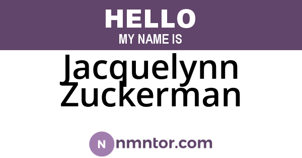 Jacquelynn Zuckerman