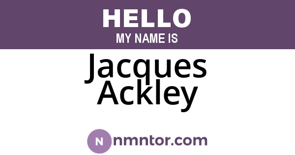 Jacques Ackley