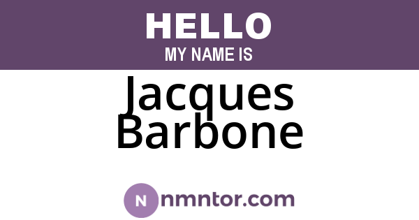 Jacques Barbone
