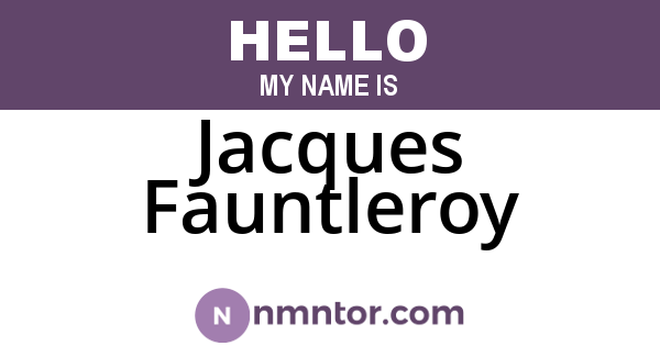 Jacques Fauntleroy