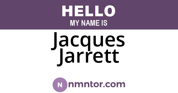 Jacques Jarrett