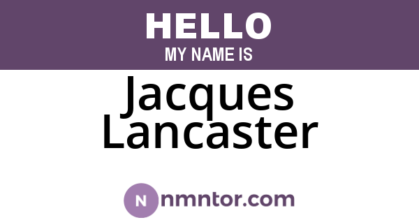 Jacques Lancaster