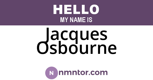 Jacques Osbourne
