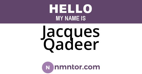 Jacques Qadeer