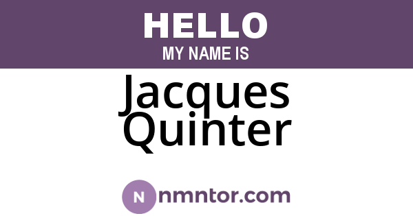 Jacques Quinter