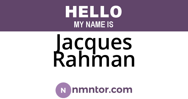 Jacques Rahman