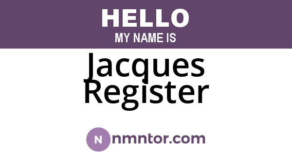 Jacques Register