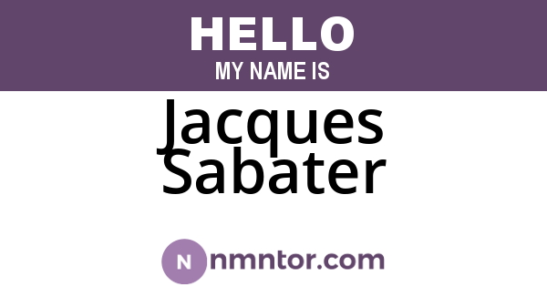 Jacques Sabater