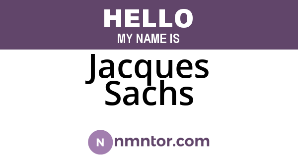 Jacques Sachs