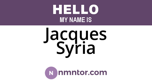 Jacques Syria