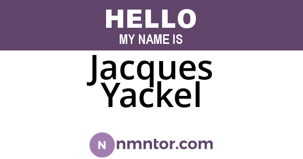 Jacques Yackel