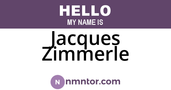 Jacques Zimmerle