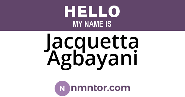 Jacquetta Agbayani
