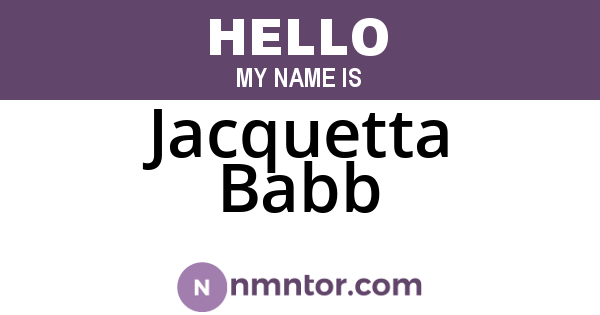 Jacquetta Babb