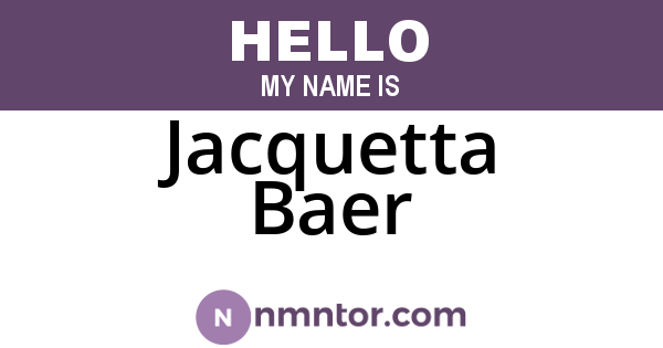 Jacquetta Baer
