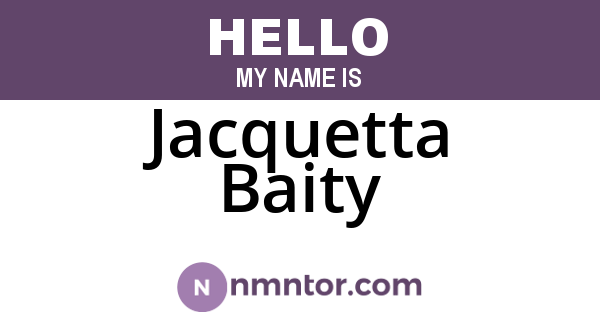 Jacquetta Baity