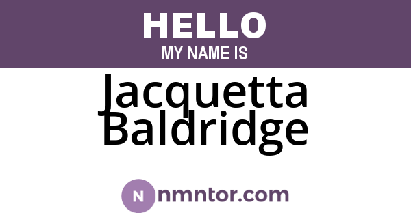 Jacquetta Baldridge