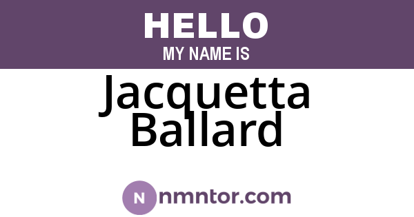 Jacquetta Ballard