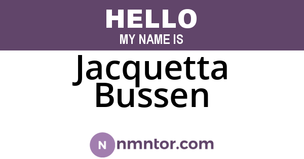 Jacquetta Bussen
