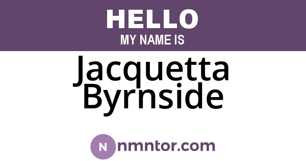 Jacquetta Byrnside