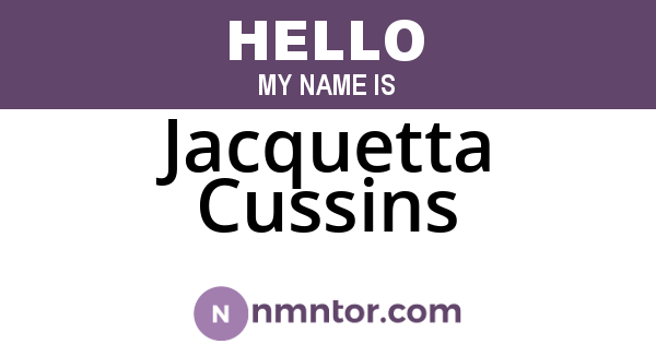 Jacquetta Cussins