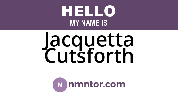 Jacquetta Cutsforth
