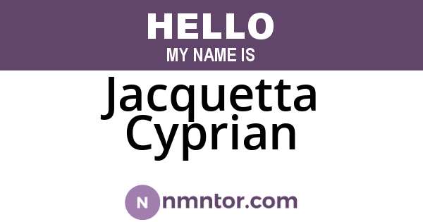 Jacquetta Cyprian