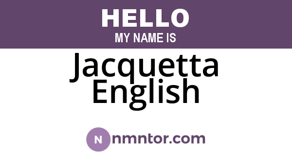 Jacquetta English